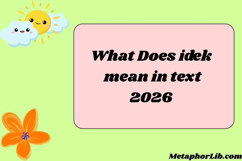 What Does idek mean in text