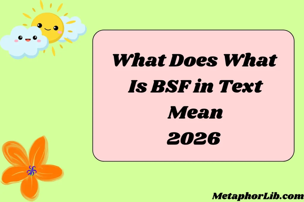 What Does What Is BSF in Text Mean